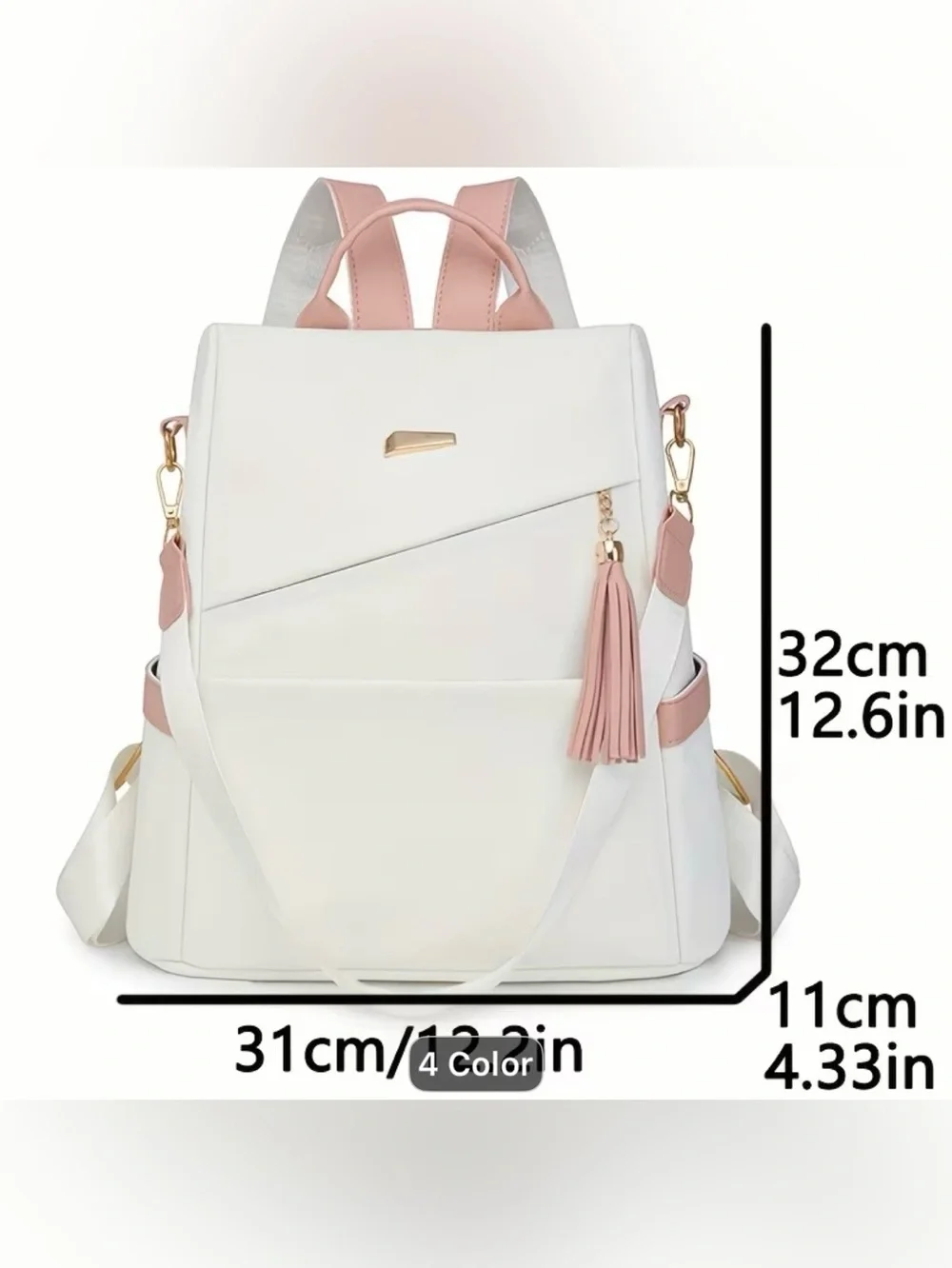 White and Blue Women's Backpack Tote - Modern Everyday Bag